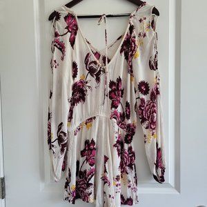 Billabong White and Purple Romper, size L